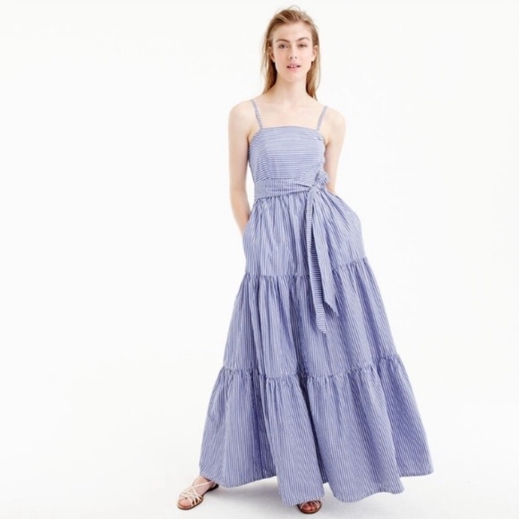 J. Crew Dresses & Skirts - J.Crew Striped Tiered Maxi Dress